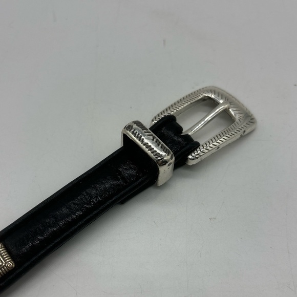 Brighton Western Boho Black Leather & Seed Bead Belt #Q3501 Sz Small EUC - Picture 3 of 8